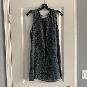 ALC silk dress with button closure on front.